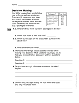 Addition and Money: Decision Making (Gr. 3)