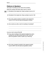 Patterns in Numbers: Rules of Rounding (Gr. 3 )